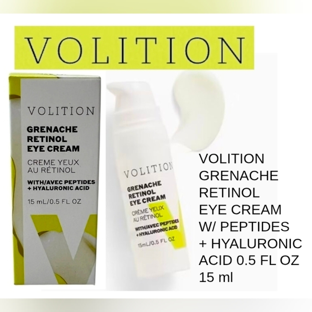 Volition Grenache Retinol Eye Cream W/ AVEC Peptides + Hyaluronic Acid NIB